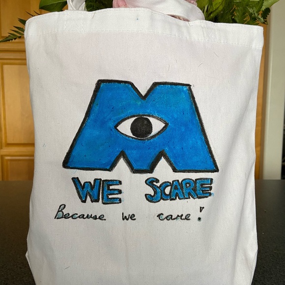 Hand painted Monsters Inc Mike Wazowski Bag - Picture 2 of 4